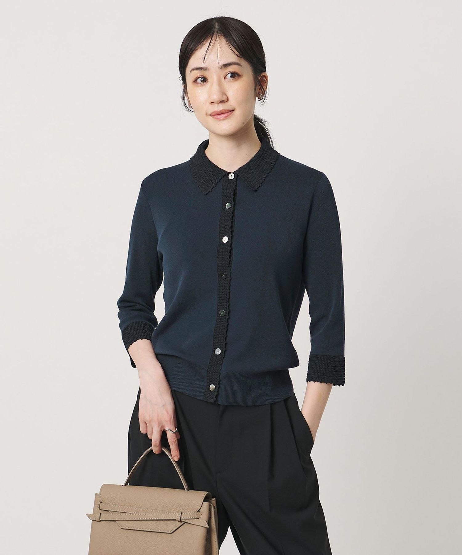可水洗 钩针 Polo 开衫 5
