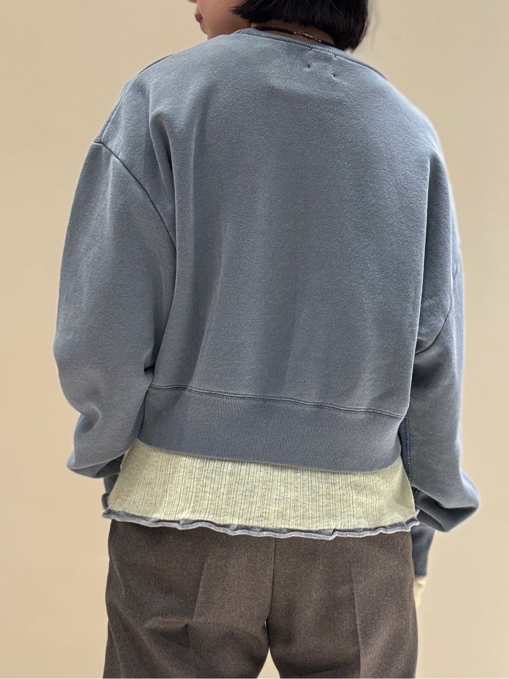 棉毛圈布缝线圆领套头卫衣 2