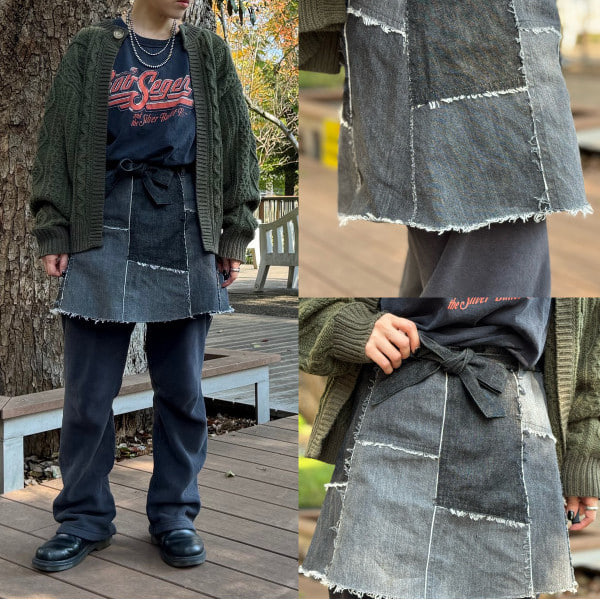 牛仔拼布半身裙 2