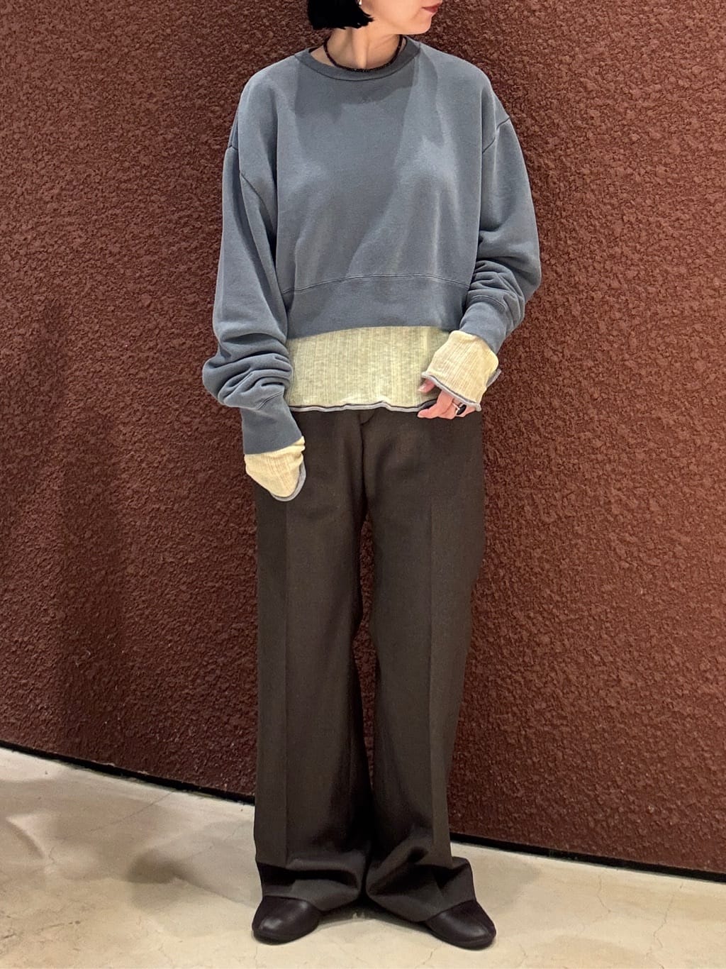 棉毛圈布缝线圆领套头卫衣 3