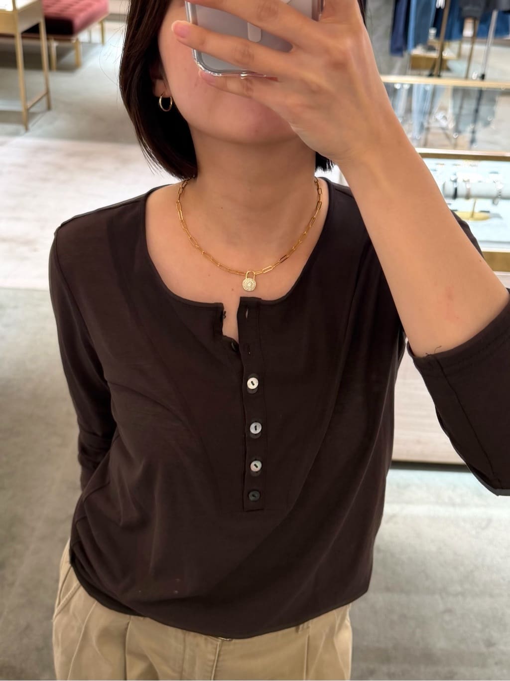 圆形锁头密镶 链条项链 2