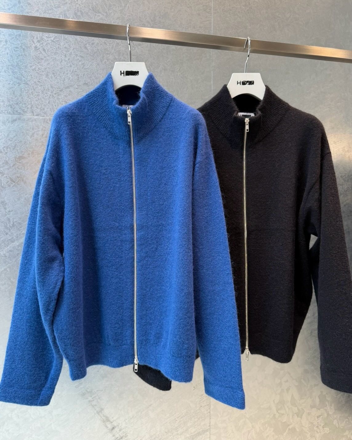 马海毛机车夹克 针织拉链外套 3