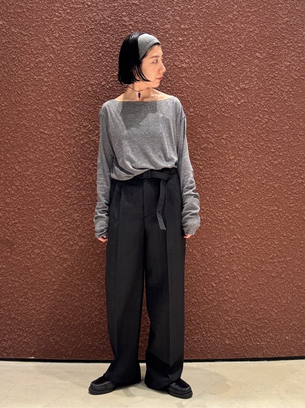 棉 领口木耳边 条纹上衣 3