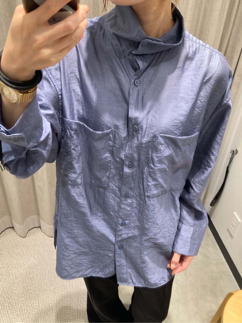 高领宽松廓形衬衫 2