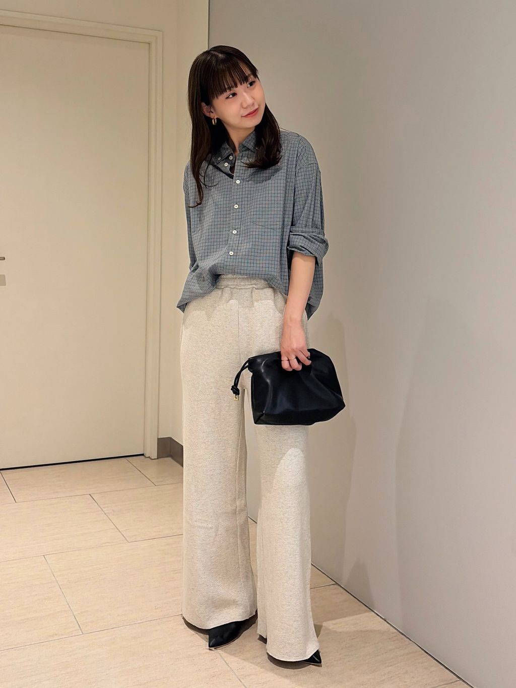 方格纹宽松廓形衬衫 2