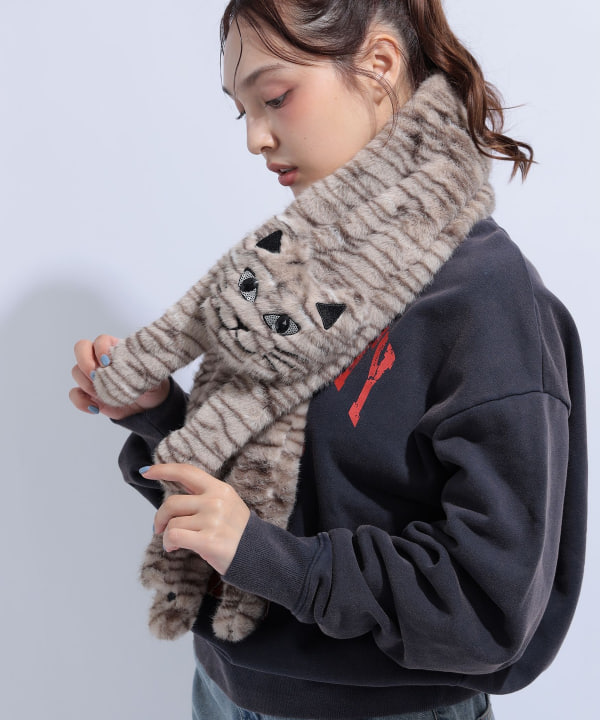 虎斑猫造型 围巾 围脖 3