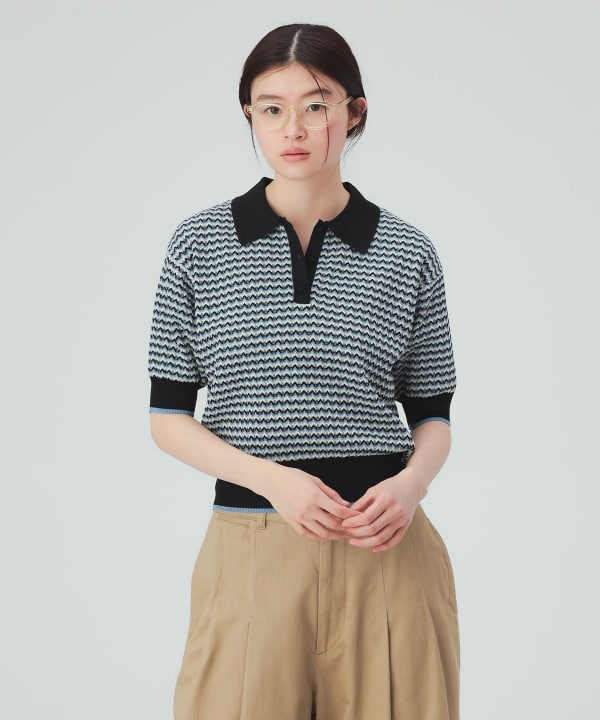 多色提花针织Polo衫 4